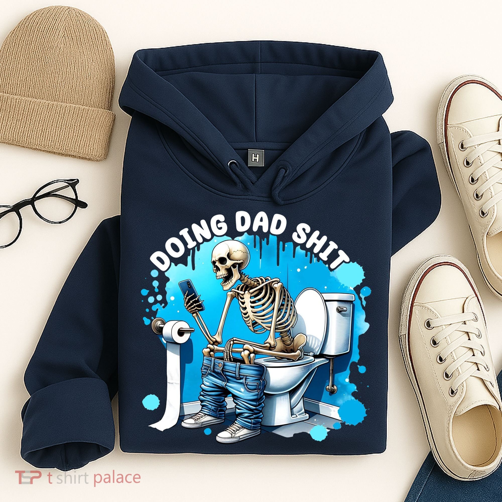 Doing Dad Shit Funny Skeleton Hoodie