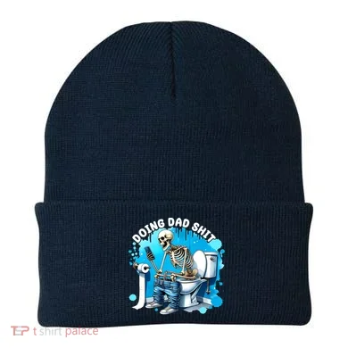 Doing Dad Shit Funny Skeleton Beanie
