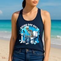 Doing Dad Shit Funny Skeleton Women's Tank Top thumb 2
