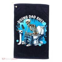 Doing Dad Shit Funny Skeleton Golf Towel thumb 0