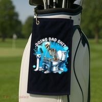 Doing Dad Shit Funny Skeleton Golf Towel thumb 2