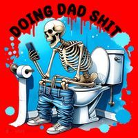 Doing Dad Shit Funny Skeleton Santa Hat thumb 1