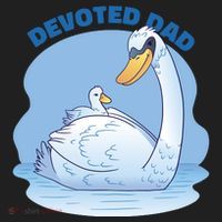Devoted Dad Swan Fathers Day Gift Women's Sweatshirt thumb 2