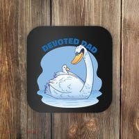 Devoted Dad Swan Fathers Day Gift Coaster thumb 0