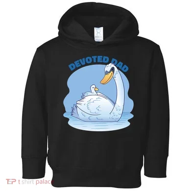 Devoted Dad Swan Fathers Day Gift Toddler Hoodie