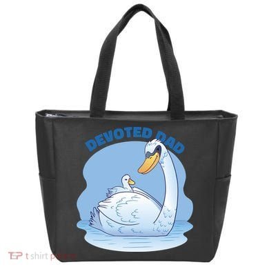 Devoted Dad Swan Fathers Day Gift Tote Bag
