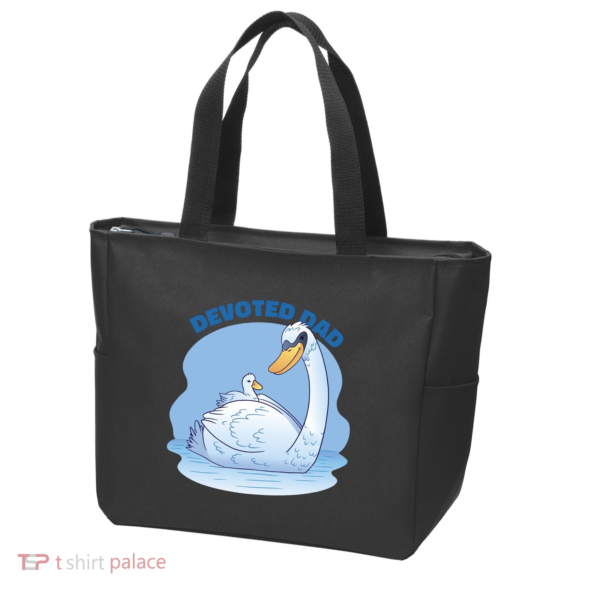 Devoted Dad Swan Fathers Day Gift Tote Bag
