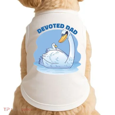 Devoted Dad Swan Fathers Day Gift Doggie Tank