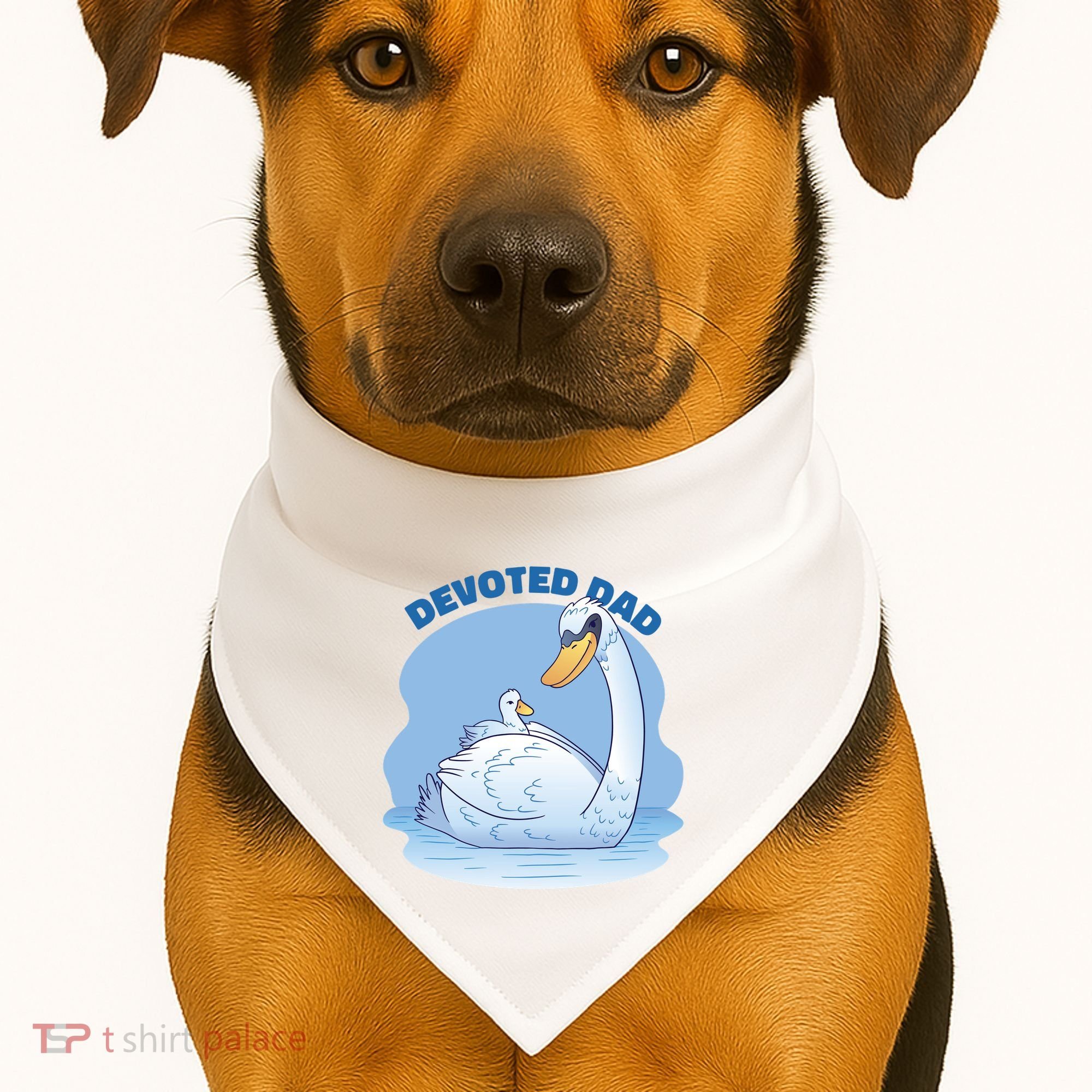 Devoted Dad Swan Fathers Day Gift USA-Made Doggie Bandana