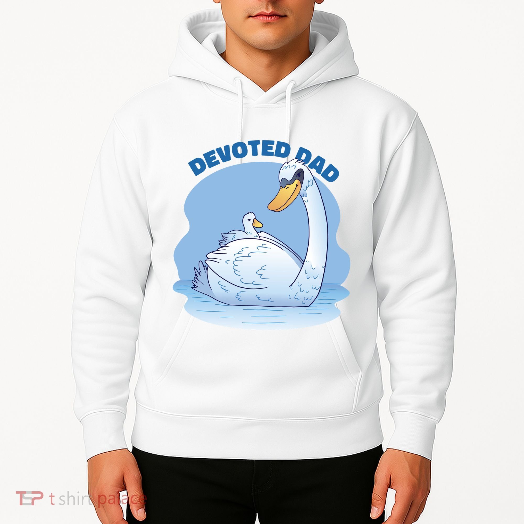 Devoted Dad Swan Fathers Day Gift Hoodie