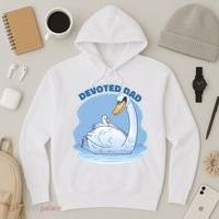 Devoted Dad Swan Fathers Day Gift Hoodie thumb 3