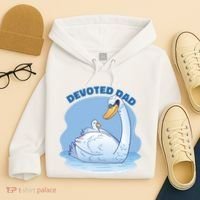 Devoted Dad Swan Fathers Day Gift Hoodie thumb 4