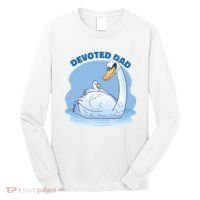 Devoted Dad Swan Fathers Day Gift Long Sleeve Shirt thumb 0