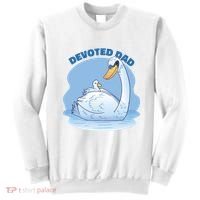 Devoted Dad Swan Fathers Day Gift Sweatshirt thumb 0