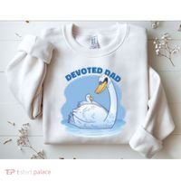 Devoted Dad Swan Fathers Day Gift Sweatshirt thumb 2