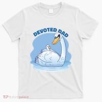 Devoted Dad Swan Fathers Day Gift T-Shirt thumb 0