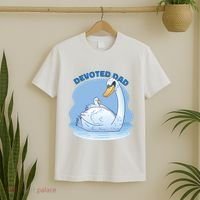 Devoted Dad Swan Fathers Day Gift T-Shirt thumb 2