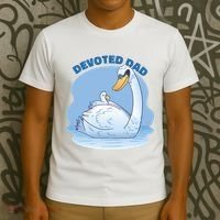 Devoted Dad Swan Fathers Day Gift T-Shirt thumb 3