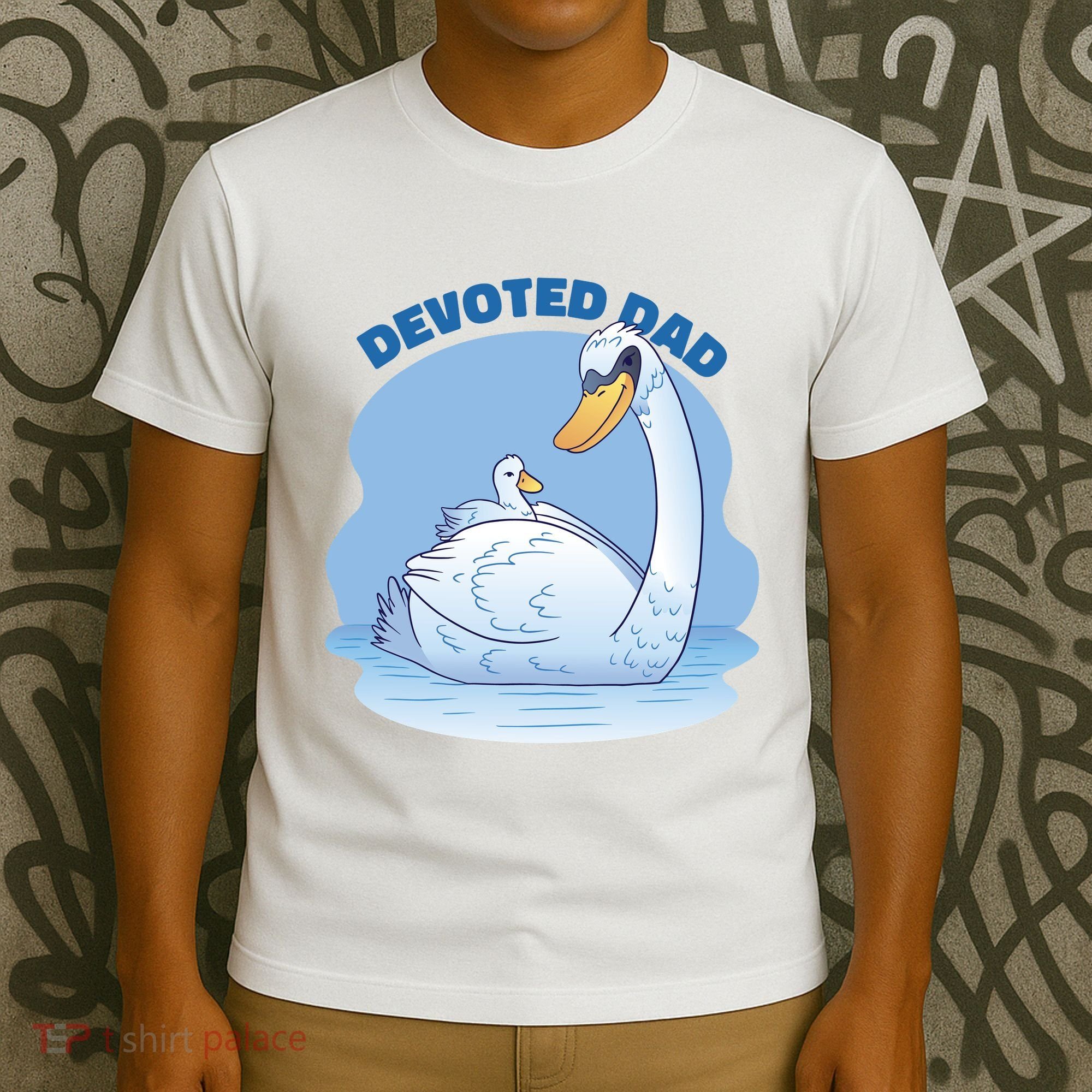 Devoted Dad Swan Fathers Day Gift T-Shirt