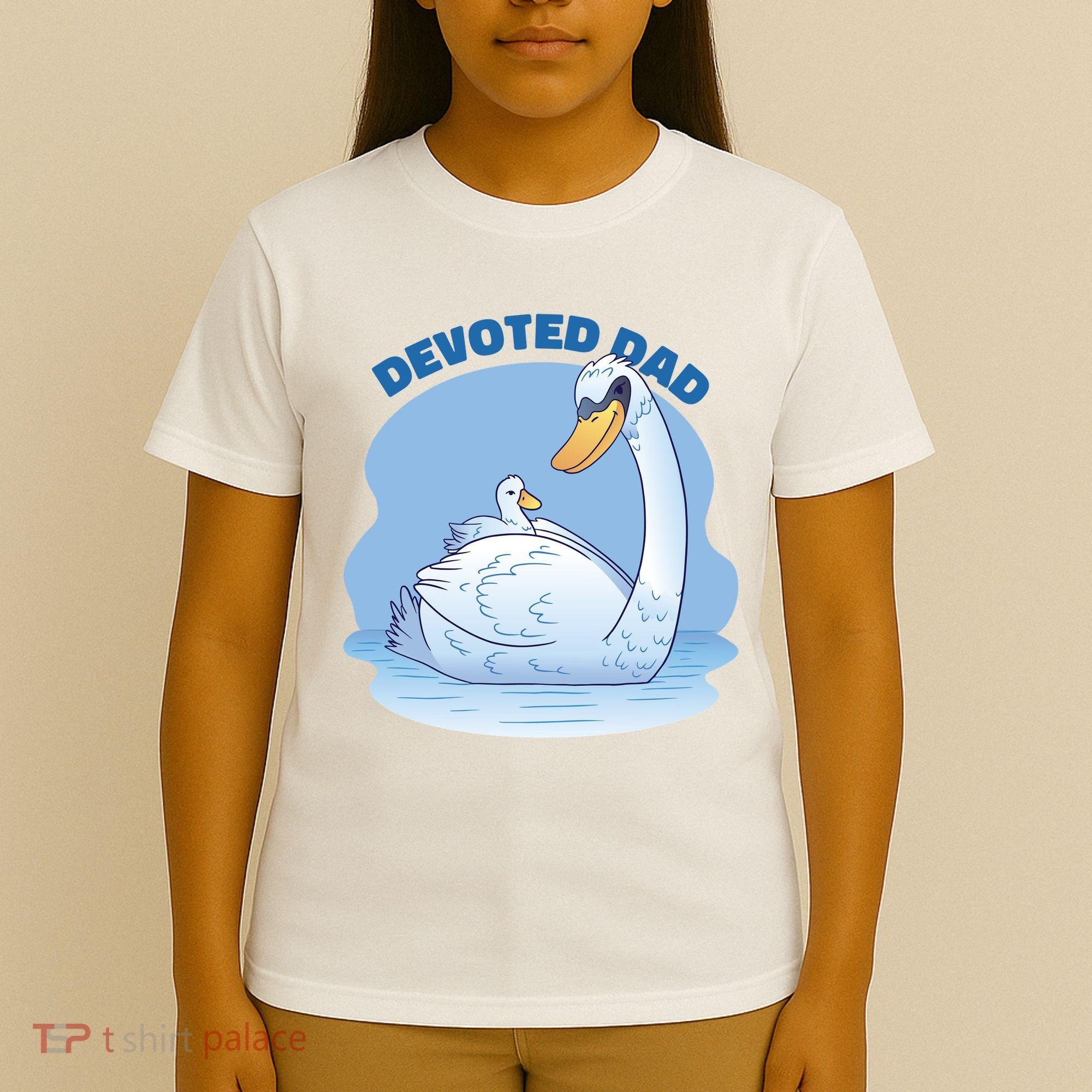 Devoted Dad Swan Fathers Day Gift T-Shirt