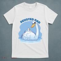 Devoted Dad Swan Fathers Day Gift T-Shirt thumb 5