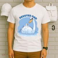 Devoted Dad Swan Fathers Day Gift T-Shirt thumb 6