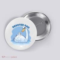 Devoted Dad Swan Fathers Day Gift Button thumb 0