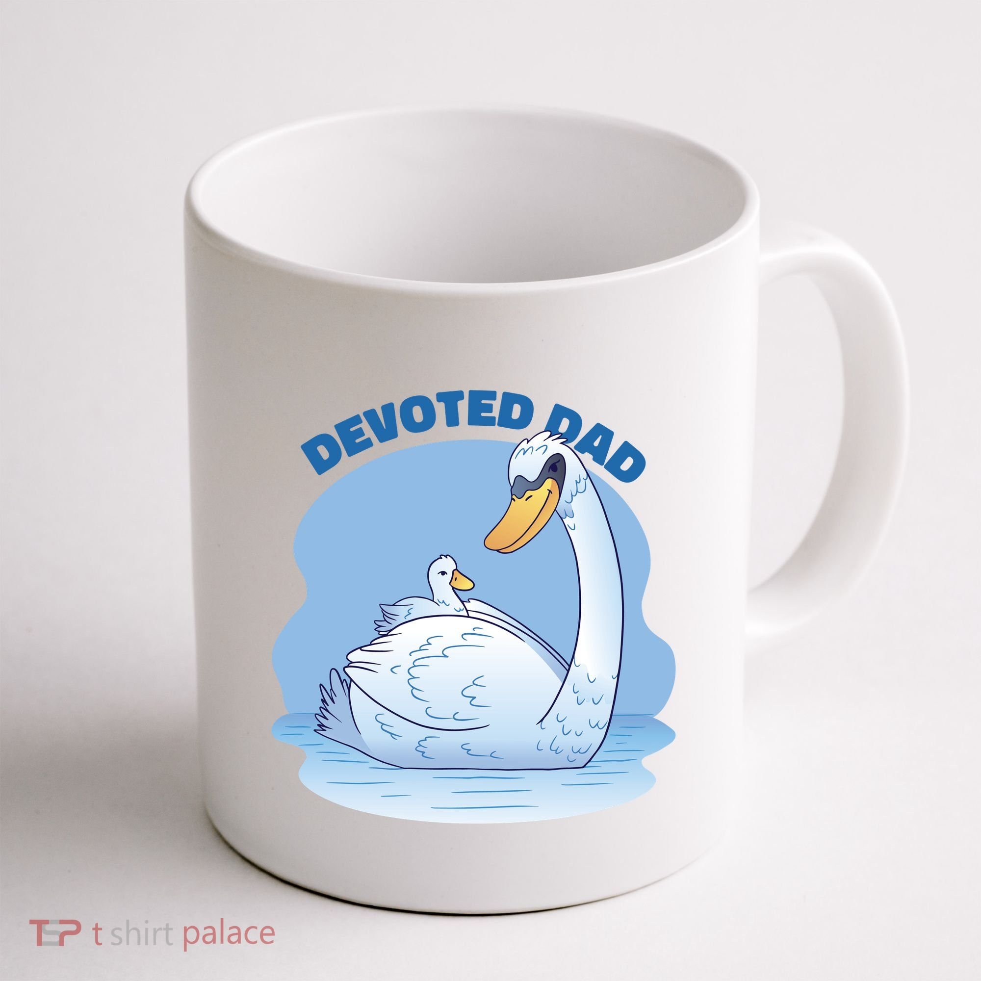 Devoted Dad Swan Fathers Day Gift Coffee Mug