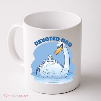 Devoted Dad Swan Fathers Day Gift Coffee Mug