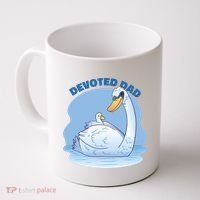 Devoted Dad Swan Fathers Day Gift Coffee Mug thumb 0