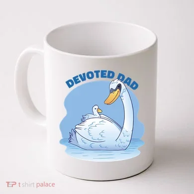 Devoted Dad Swan Fathers Day Gift Coffee Mug