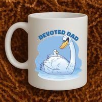 Devoted Dad Swan Fathers Day Gift Coffee Mug thumb 2