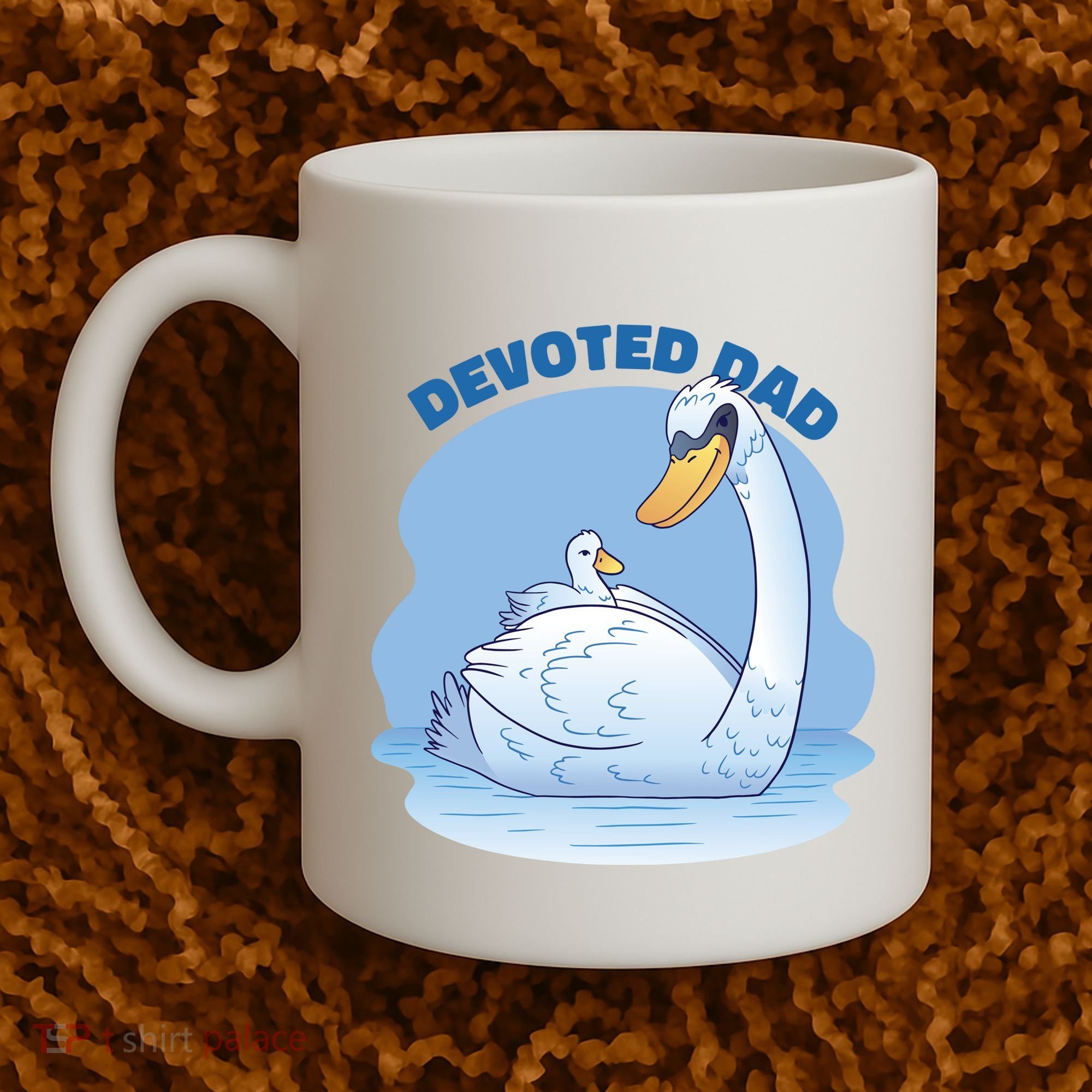 Devoted Dad Swan Fathers Day Gift Coffee Mug