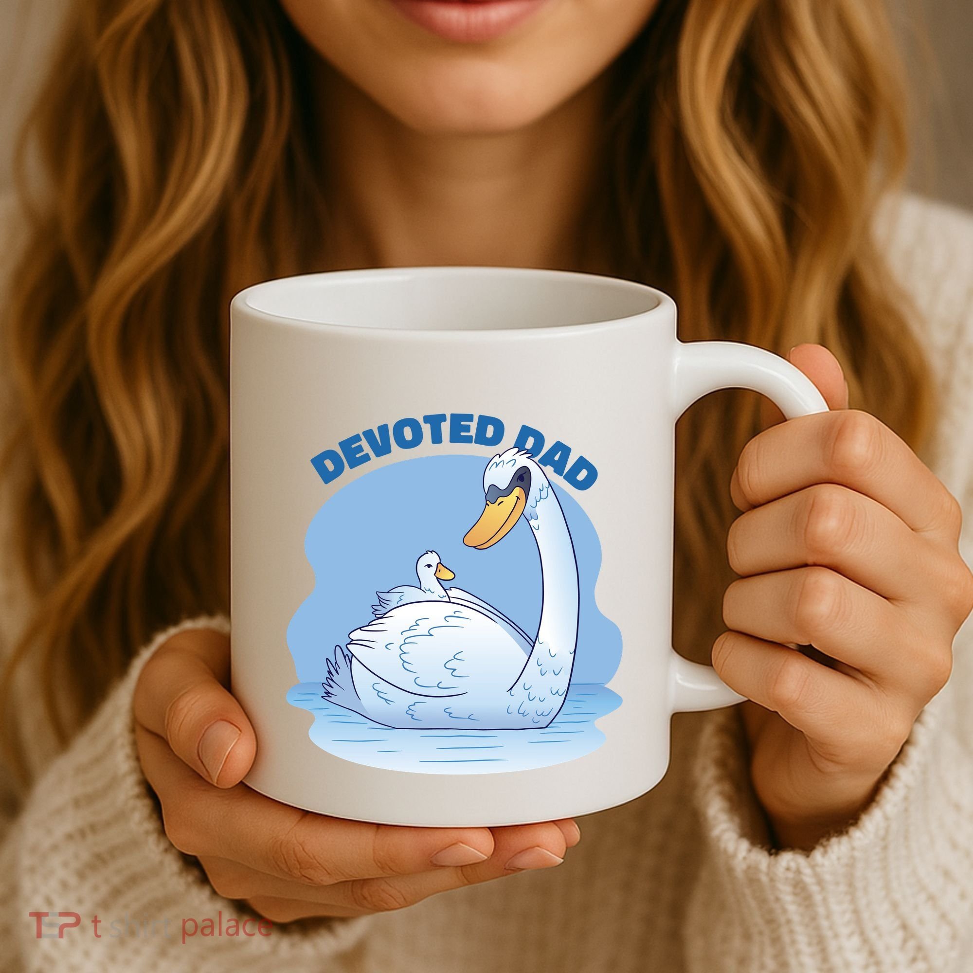 Devoted Dad Swan Fathers Day Gift Coffee Mug