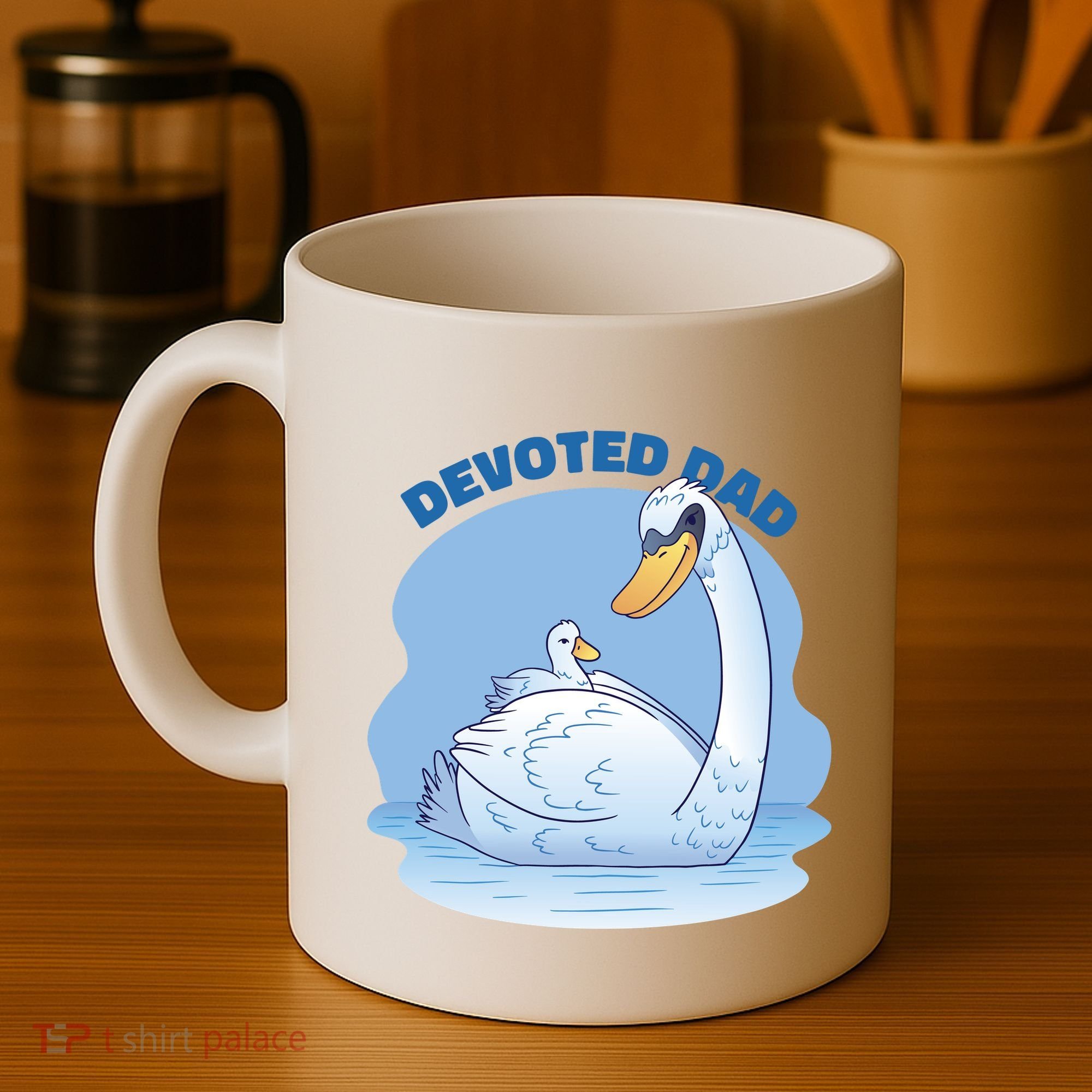 Devoted Dad Swan Fathers Day Gift Coffee Mug