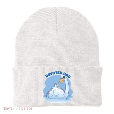 Devoted Dad Swan Fathers Day Gift Beanie