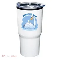 Devoted Dad Swan Fathers Day Gift Tumbler thumb 0