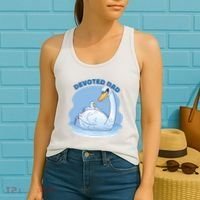 Devoted Dad Swan Fathers Day Gift Women's Tank Top thumb 2