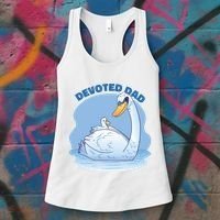 Devoted Dad Swan Fathers Day Gift Women's Tank Top thumb 3