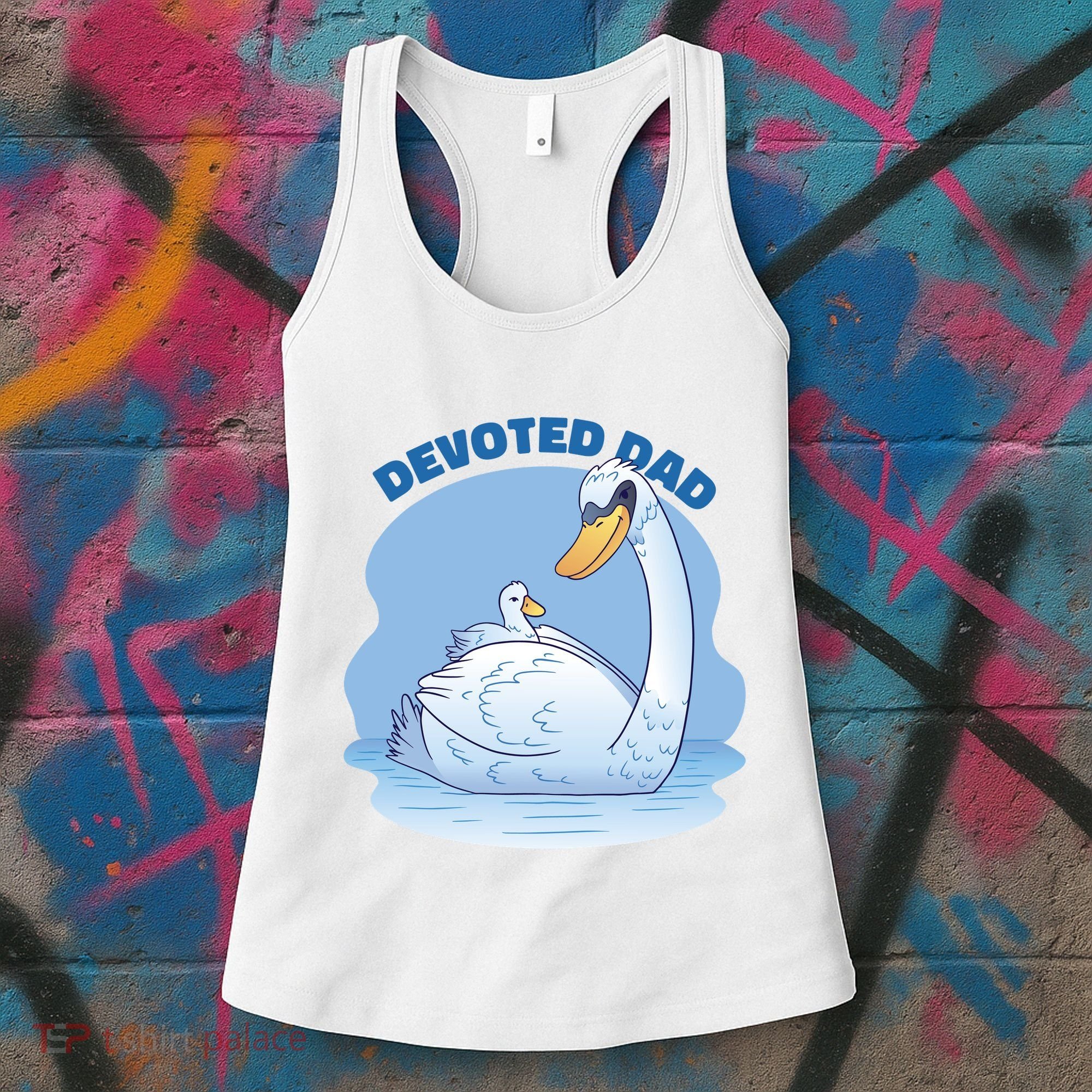 Devoted Dad Swan Fathers Day Gift Women's Tank Top