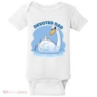 Devoted Dad Swan Fathers Day Gift Baby Bodysuit thumb 0