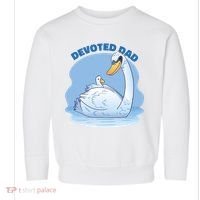 Devoted Dad Swan Fathers Day Gift Toddler Sweatshirt thumb 0