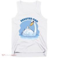 Devoted Dad Swan Fathers Day Gift Tank Top thumb 0