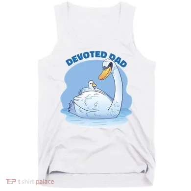 Devoted Dad Swan Fathers Day Gift Tank Top