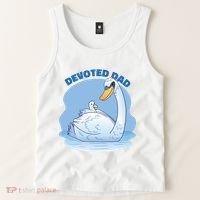 Devoted Dad Swan Fathers Day Gift Tank Top thumb 2