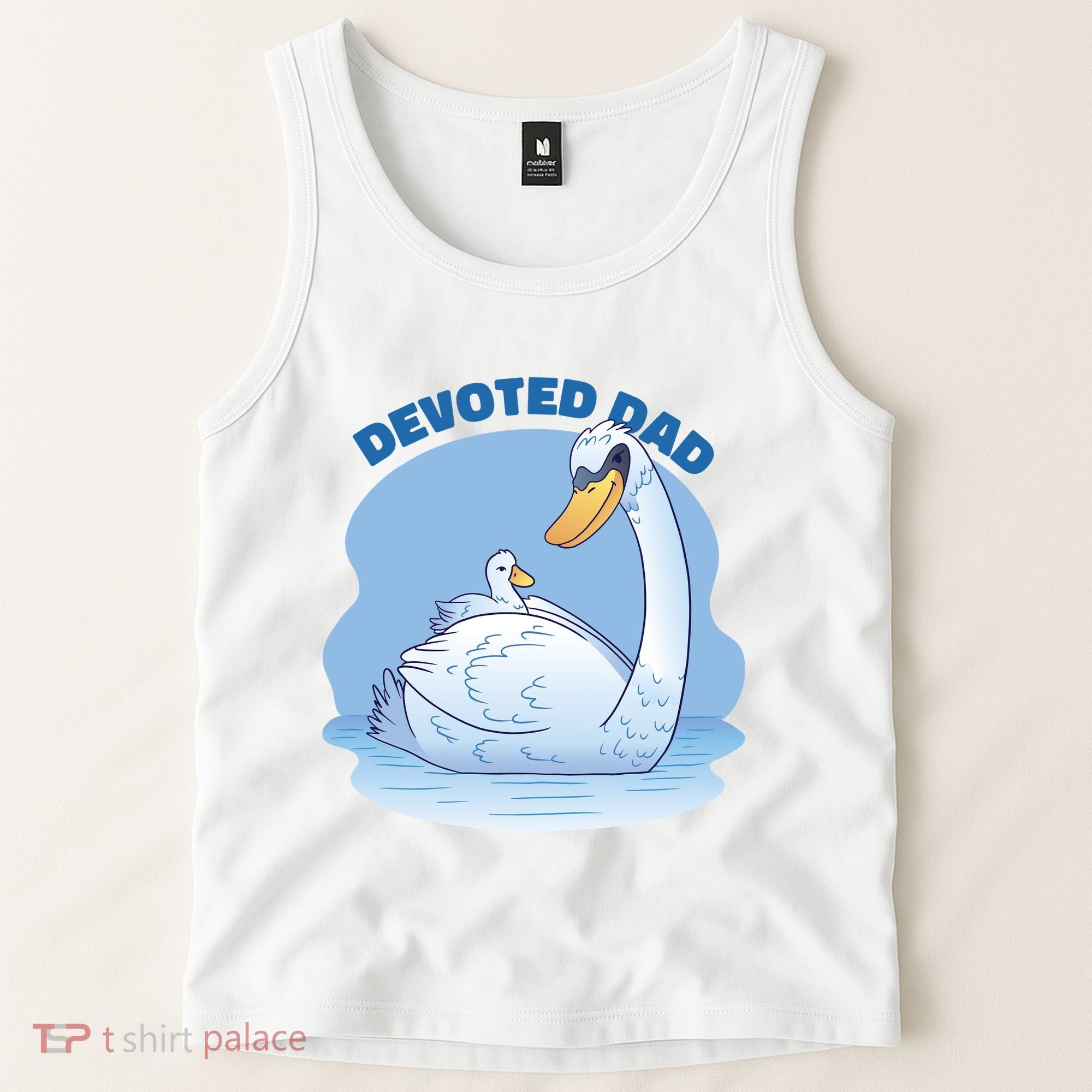 Devoted Dad Swan Fathers Day Gift Tank Top