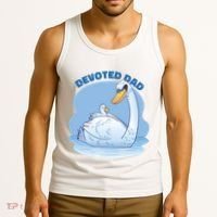 Devoted Dad Swan Fathers Day Gift Tank Top thumb 3