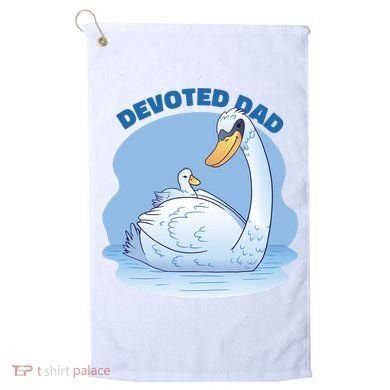 Devoted Dad Swan Fathers Day Gift Golf Towel