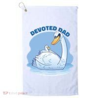 Devoted Dad Swan Fathers Day Gift Golf Towel thumb 0