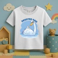 Devoted Dad Swan Fathers Day Gift Toddler T-Shirt thumb 3